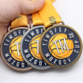 Logotipo personalizado metal medalha de ouro basquete esporte